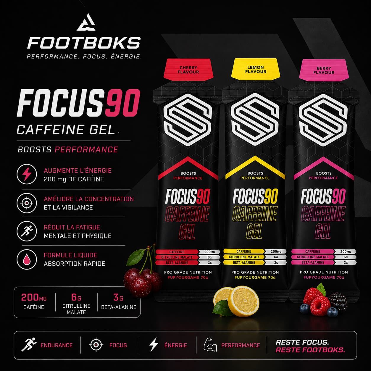 Gels cafeine football
