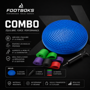 Combo Coussin de proprioception + Bandes de training (4 bandes)