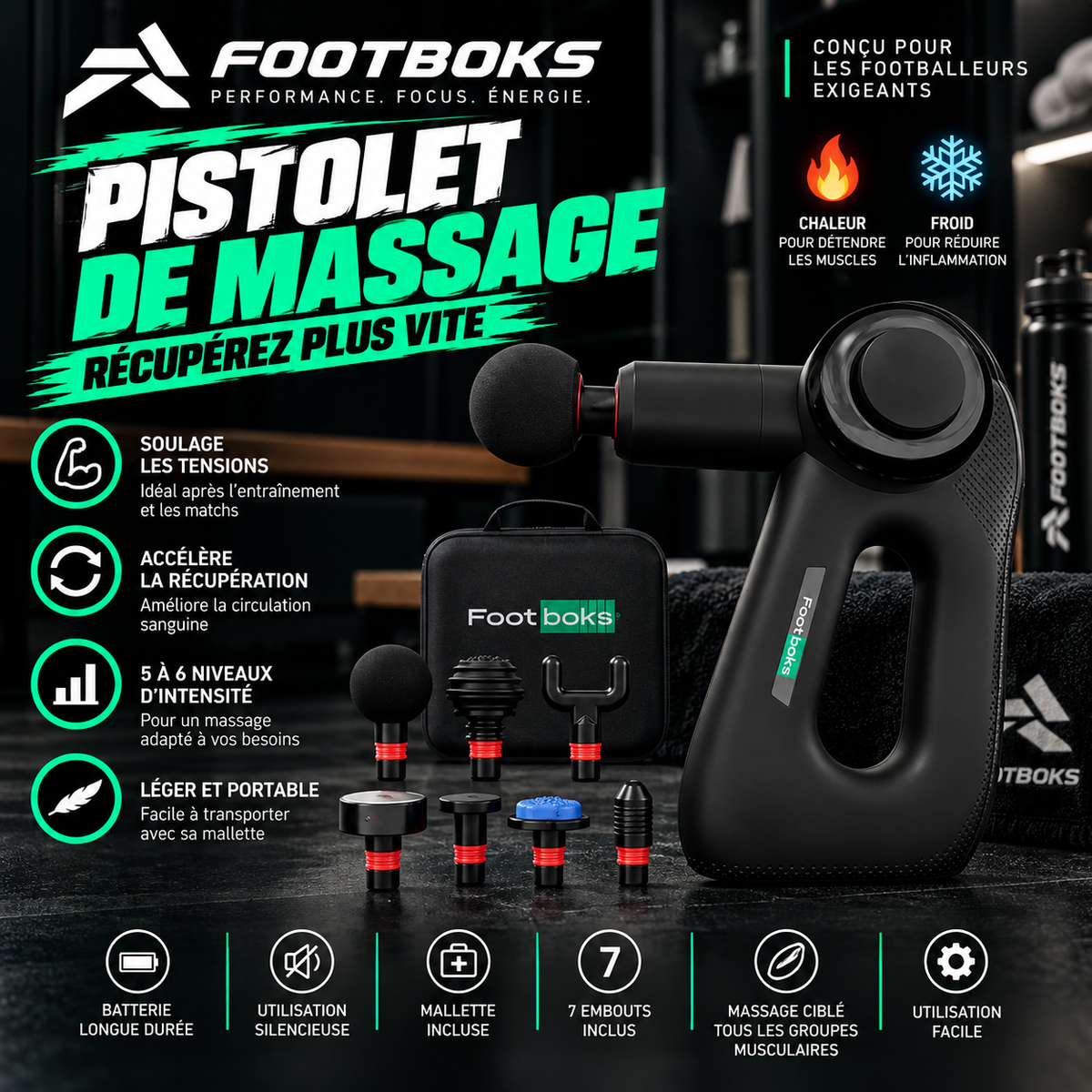 Pistolet de massage Footboks performant
