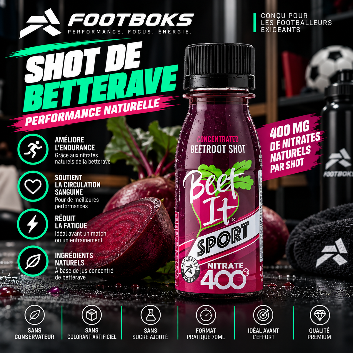 Shot de betterave pour la performance